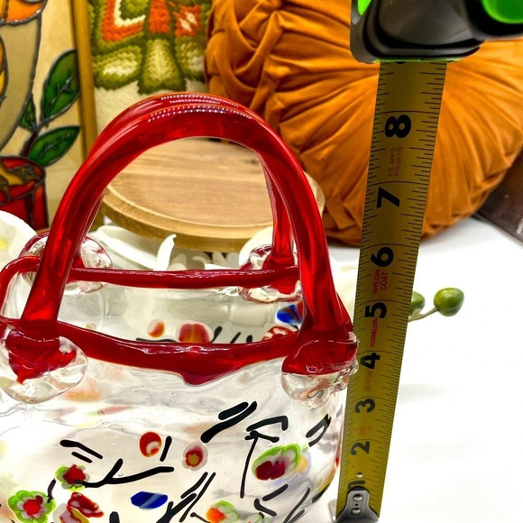 Vintage Handbag  Blown Glass Vase - Picture 4 of 6